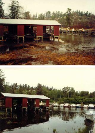 Contrast between low (top) and normal (bottom) water levels